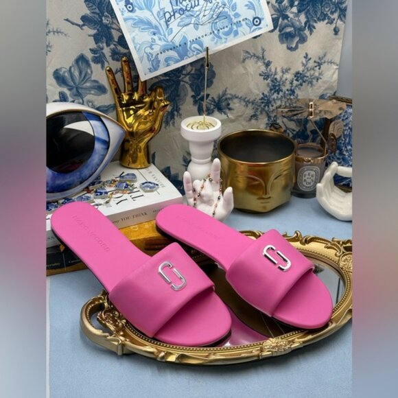 🆕 MARC JACOBS 🧿 NWOB The Snapshot Slide, Bow Pink - Sz 40 US 10 - Picture 6 of 15